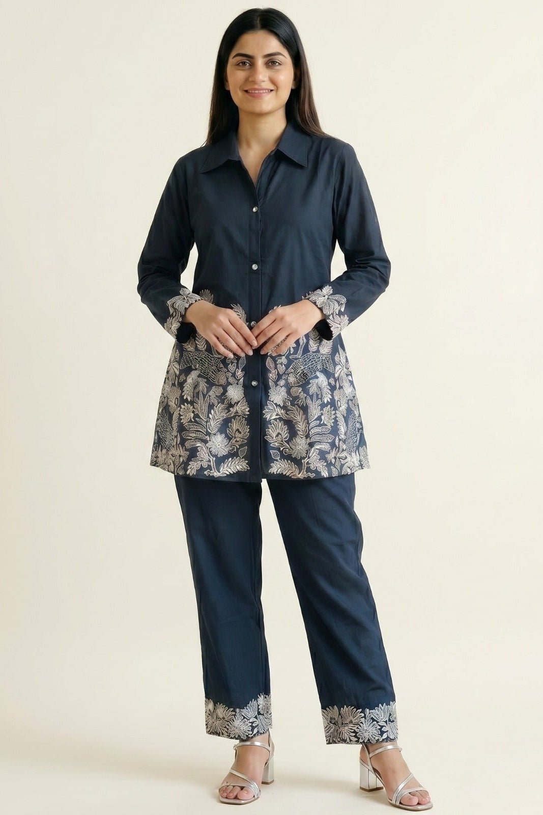 Noor Embroidered Maslin Co-ord Set