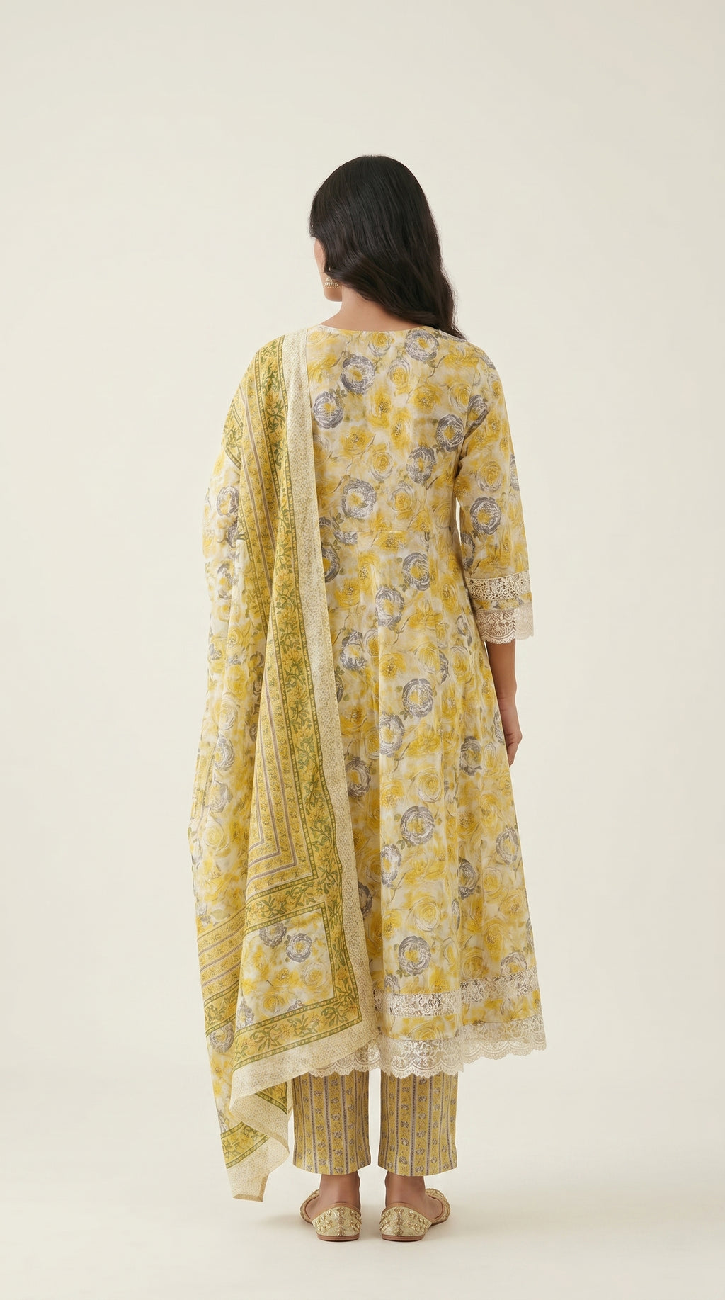 Ivory Bloom Anarkali Kurta Set