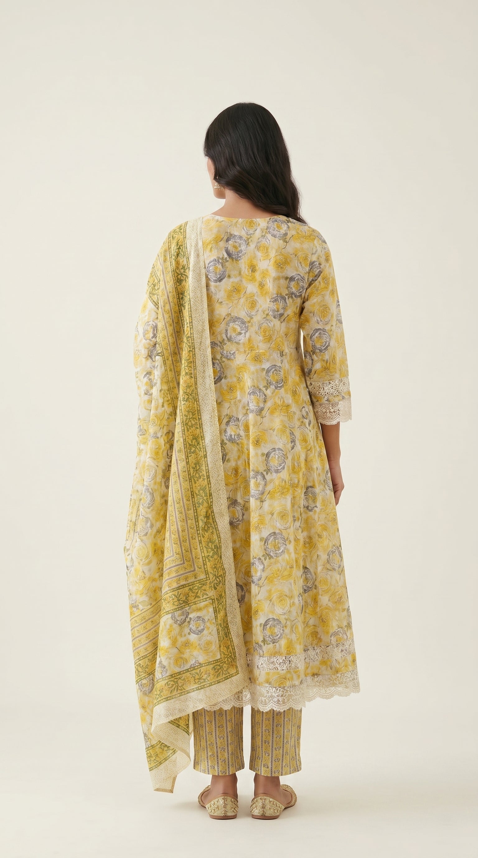 Ivory Bloom Anarkali Kurta Set
