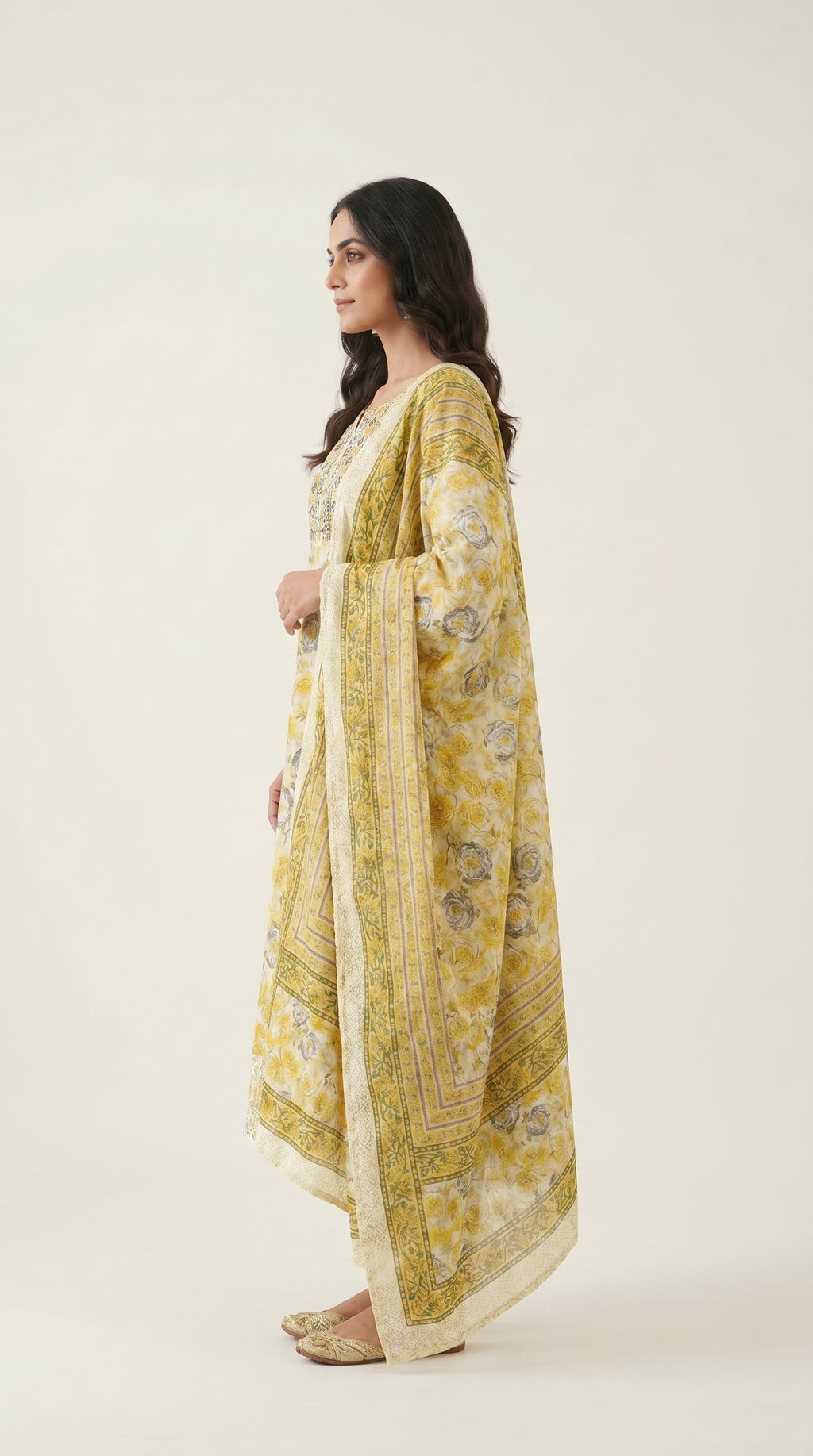 Ivory Bloom Anarkali Kurta Set
