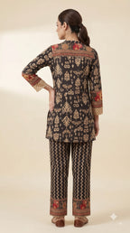 Meera Black Printed Crepe Co-ord Set