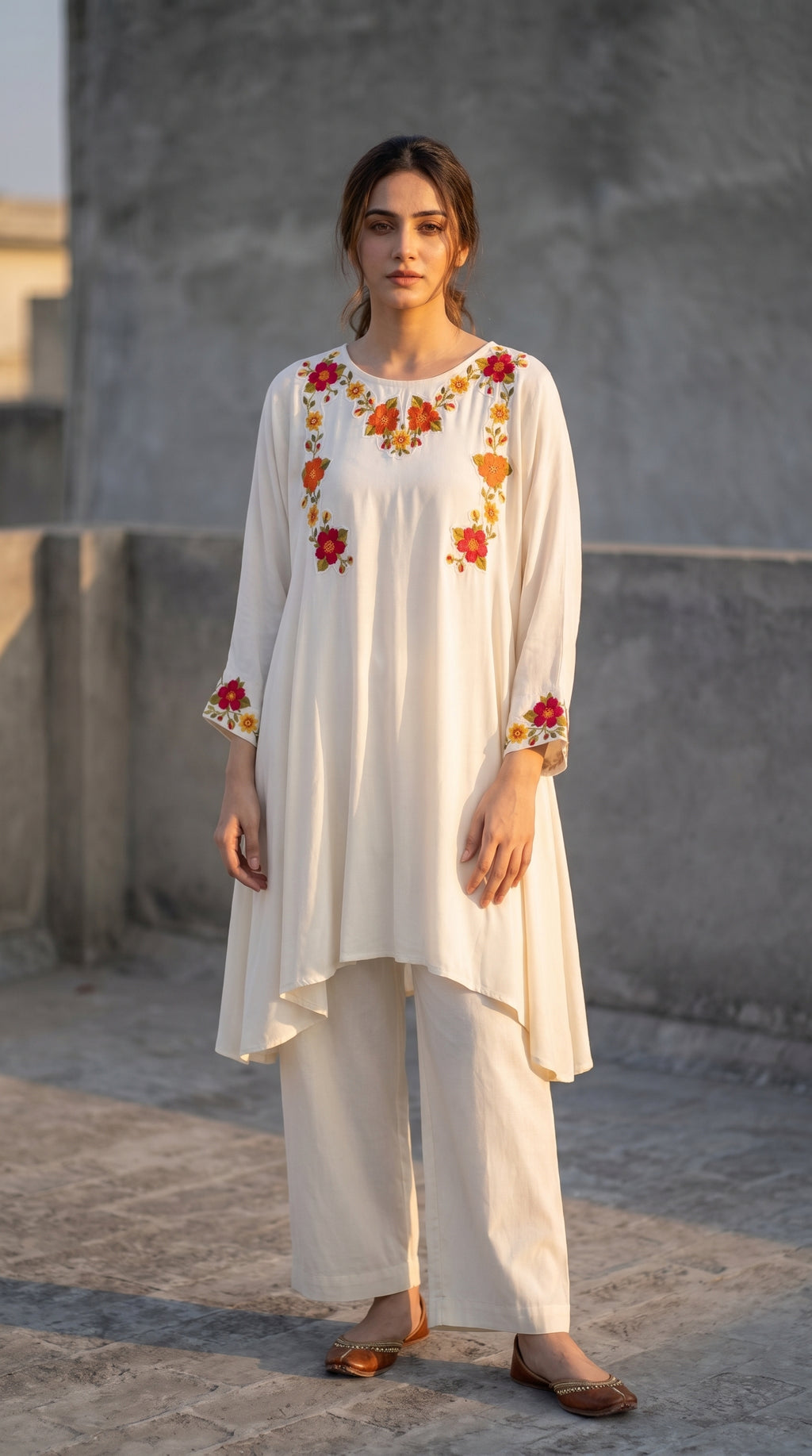Zarmina Cotton Embroidered Kurta Set