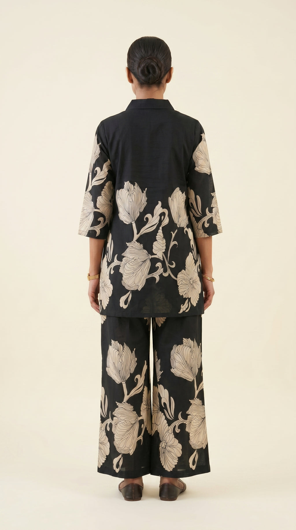 Nooré Black Floral Printed Co-ord Set