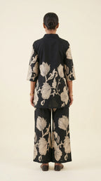 Nooré Black Floral Printed Co-ord Set