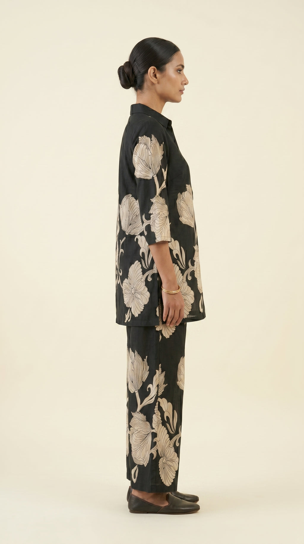 Nooré Black Floral Printed Co-ord Set