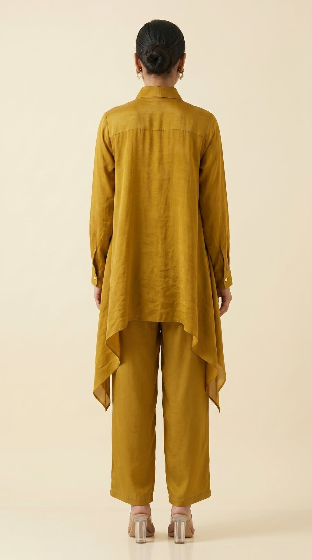 Golden Drape Satin Co-ord Set