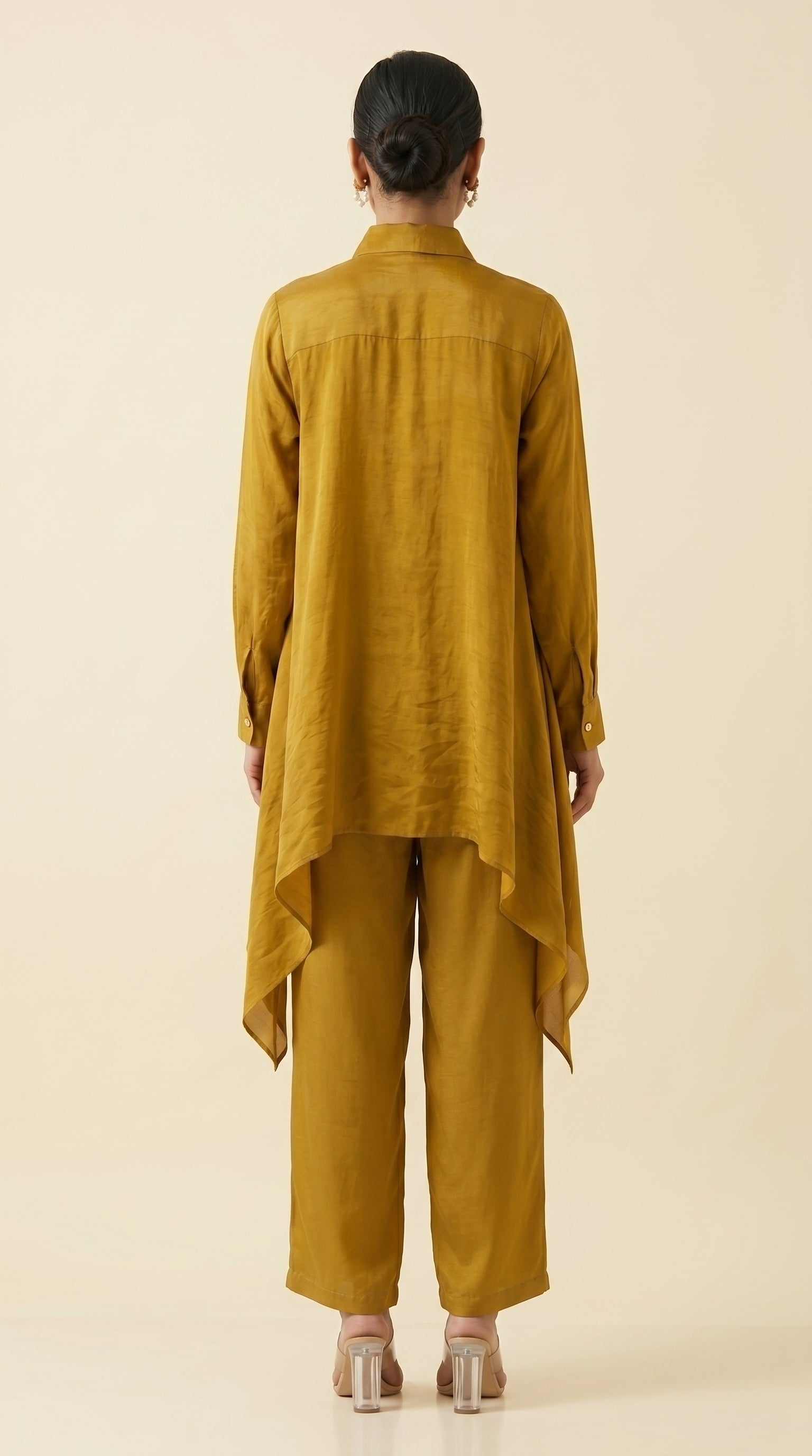 Golden Drape Satin Co-ord Set