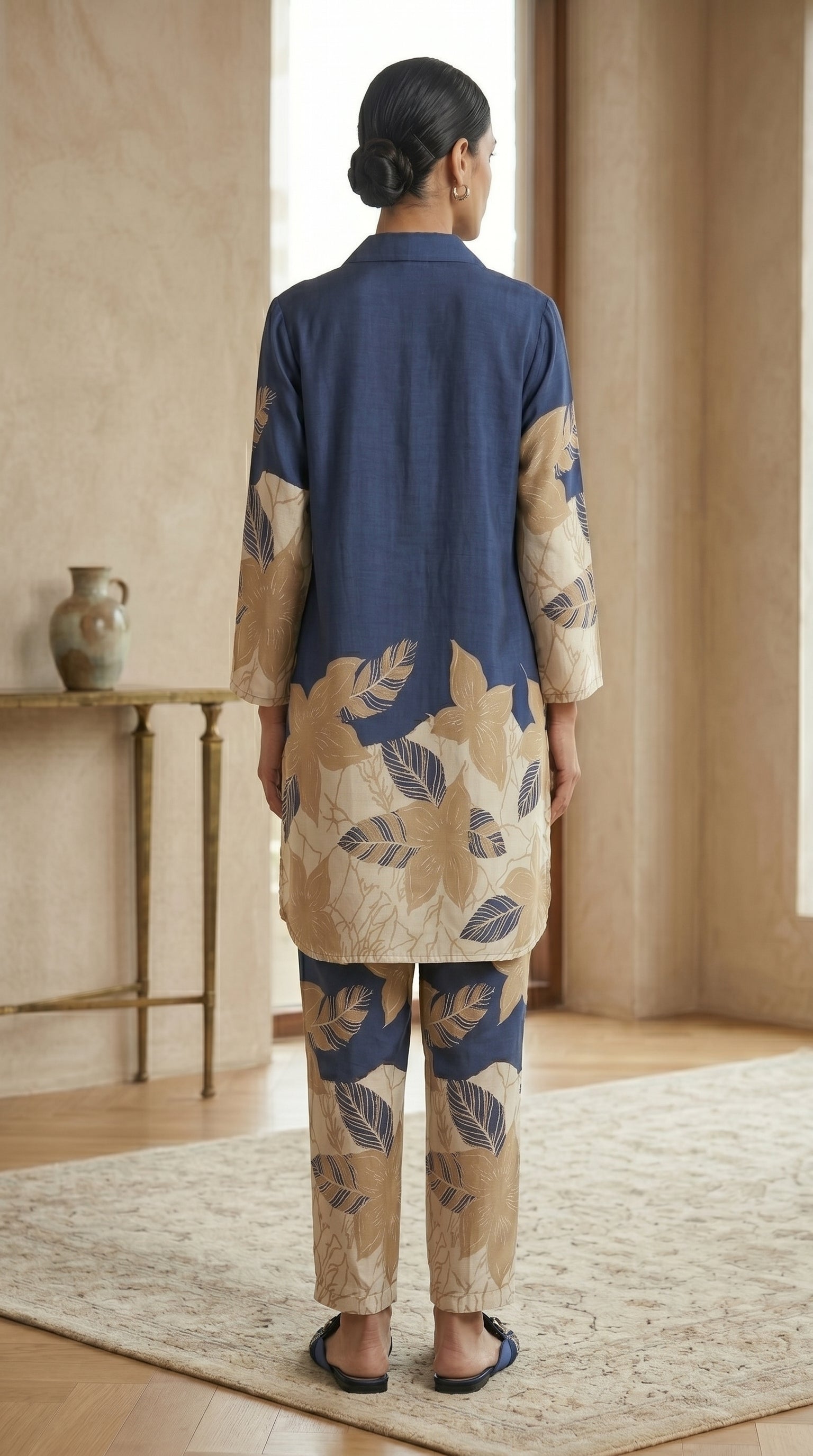 Midnight Bloom Maslin Co-ord Set