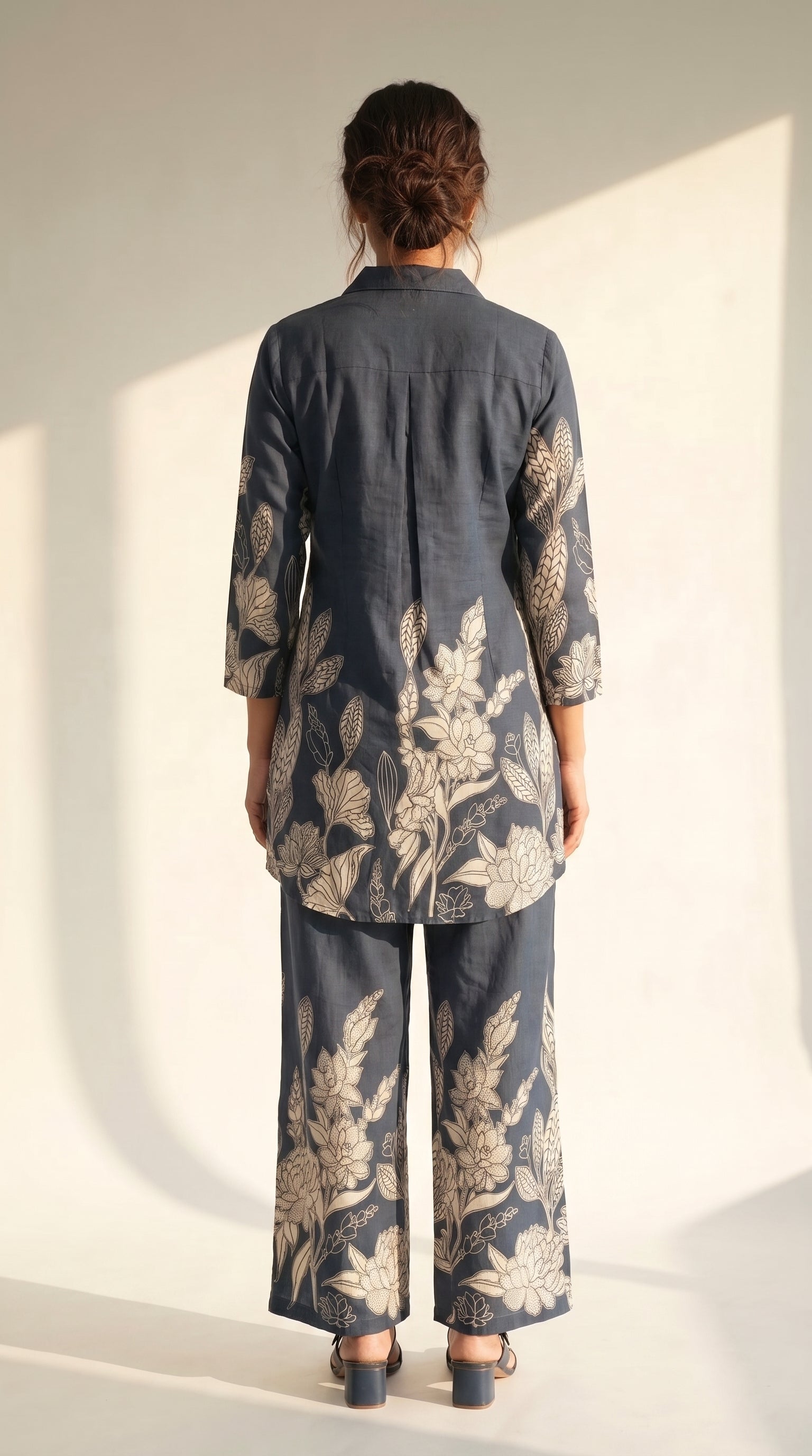 Blue Botanical Cotton Co-ord Set
