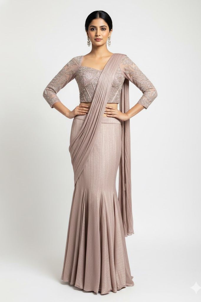Peach Crop-Top Corset Party Lehenga Set