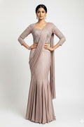 Peach Crop-Top Corset Party Lehenga Set