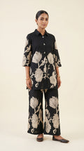 Nooré Black Floral Printed Co-ord Set