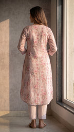 Mehrunisa Blush Cotton A-Line Kurta Set