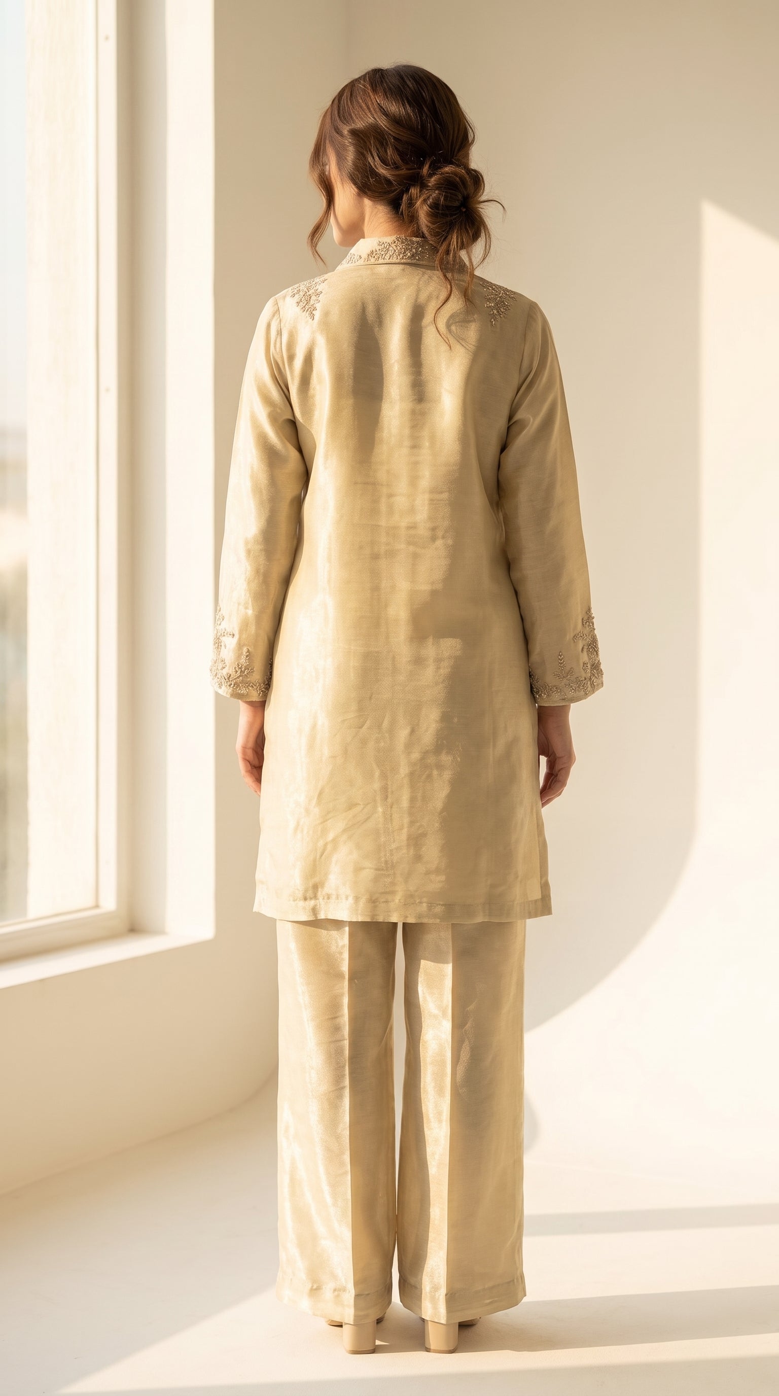 Afreen Golden Tissue Co-ord Set