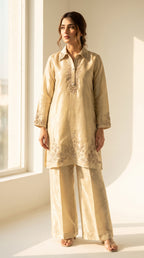 Afreen Golden Tissue Co-ord Set
